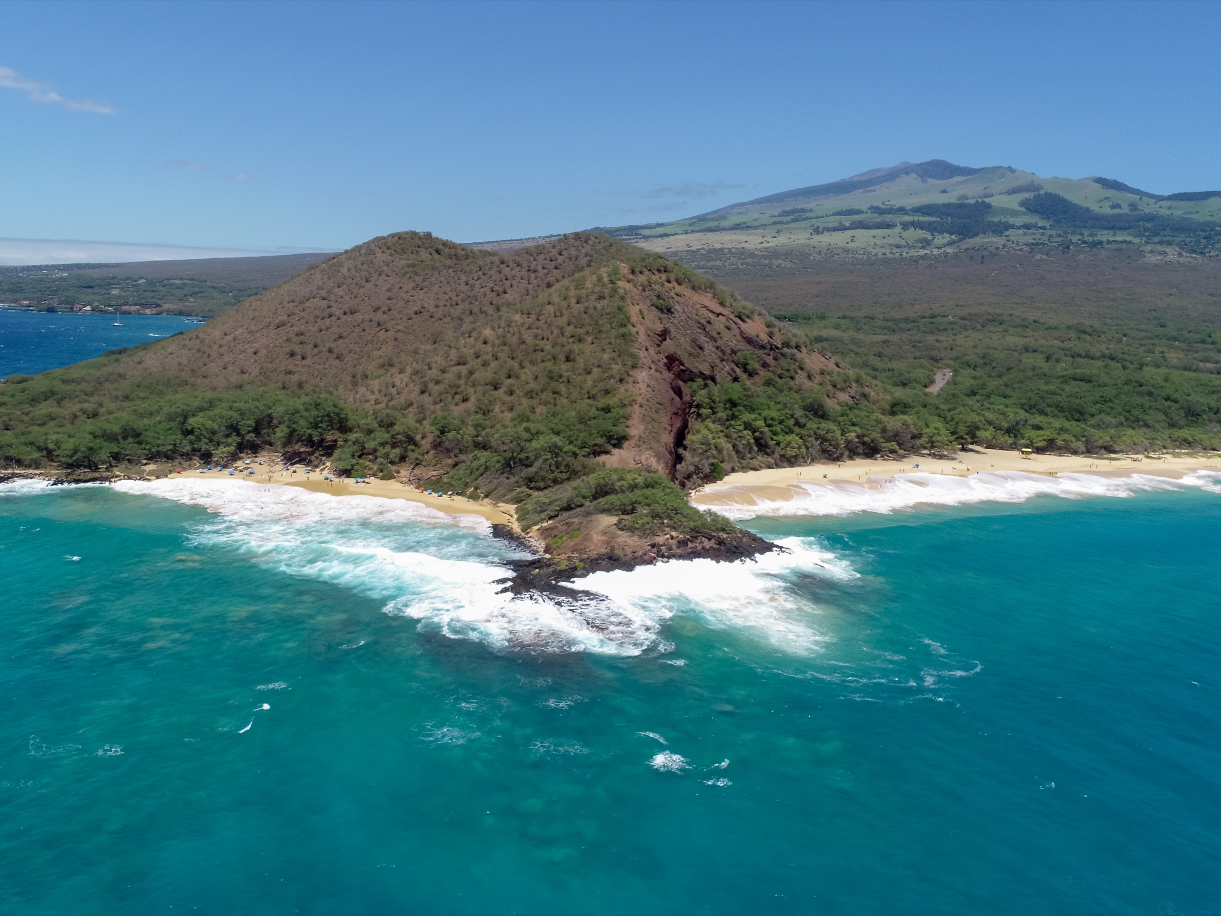 Mākena coastline viewed from above